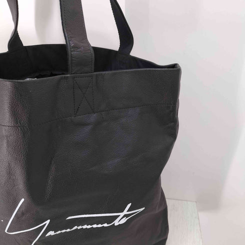 ヨウジヤマモト Yohji Yamamoto シグネチャーロゴカウレザートートバッグ M メンズ ONE SIZE